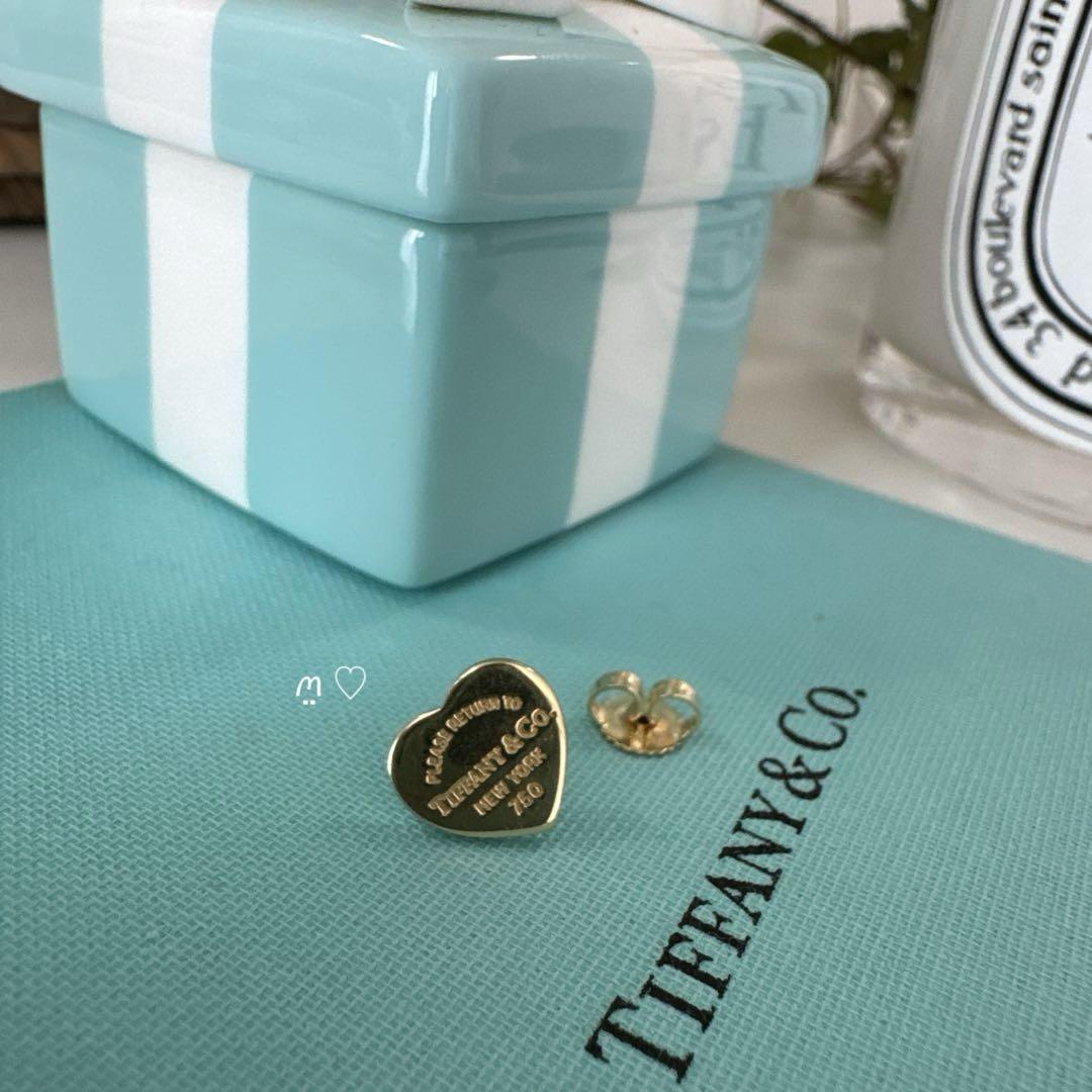 送料無料 リターントゥティファニー ハートタグピアス 片方 片耳 18K イエローゴールド TIFFANY&Co.拍卖