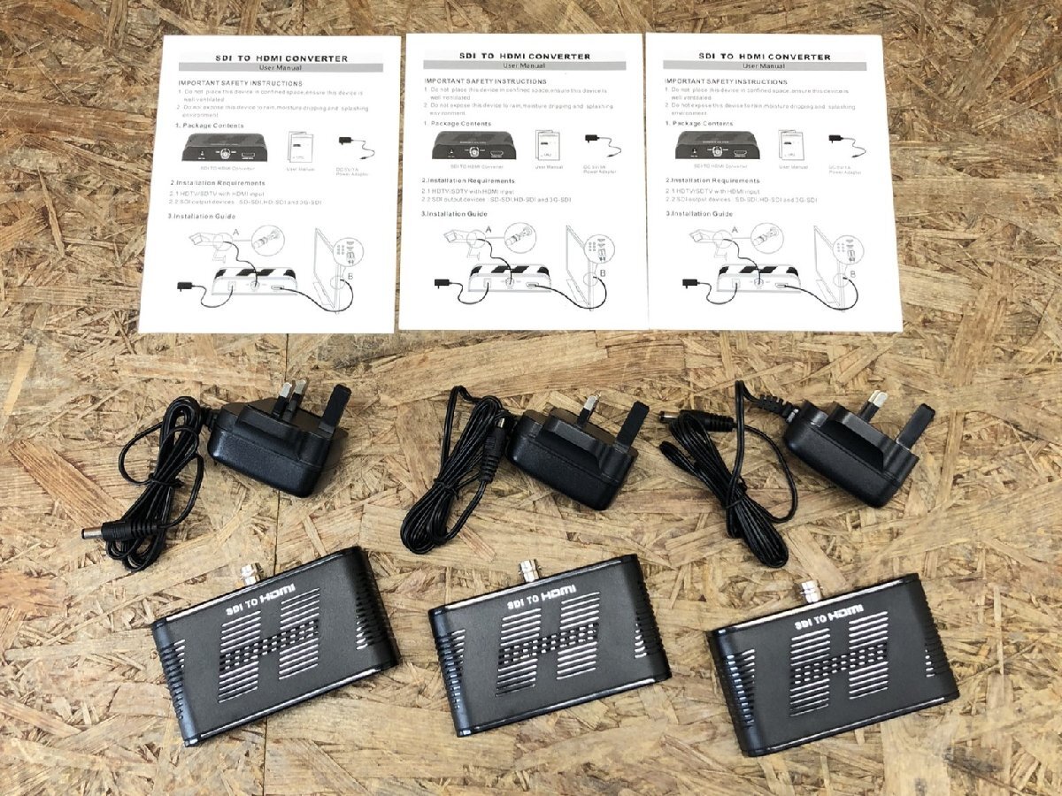 ◎メーカー・型番不明 SDI TO HDMI CONVERTER 3台セット 海外コンセントの為ジャンク◎Z-3003拍卖