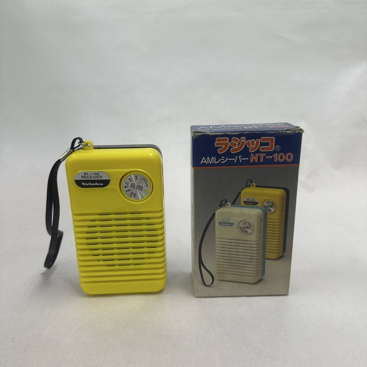 【通電確認】昭和レトロ ラジッコ AMレシーバーNT-100 Nichiden 携帯ラジオ【中古】 拍卖
