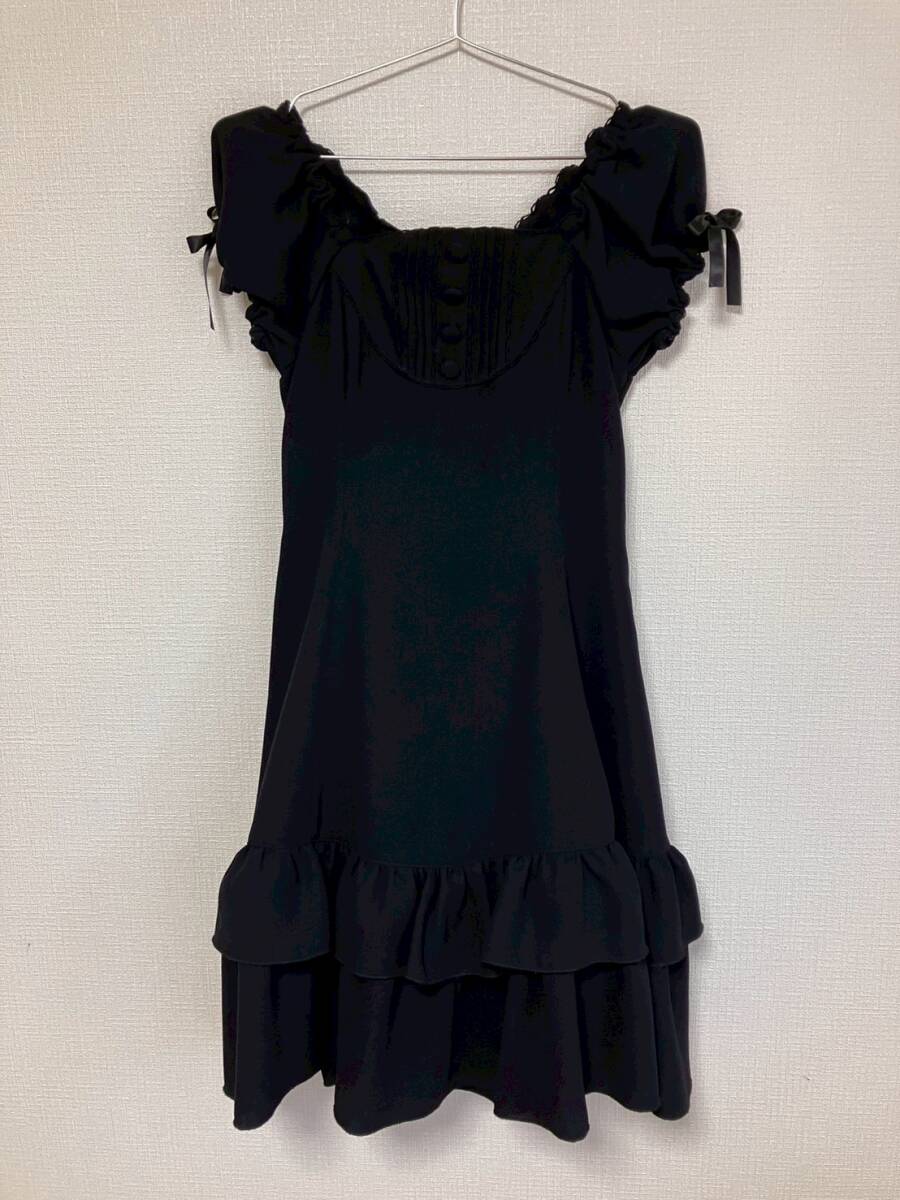 Metamorphose temps de fille メタモルフォーゼ 梨地ヨークワンピース Aライン ワンピース ブラック ロリィタ ゴスロリ拍卖