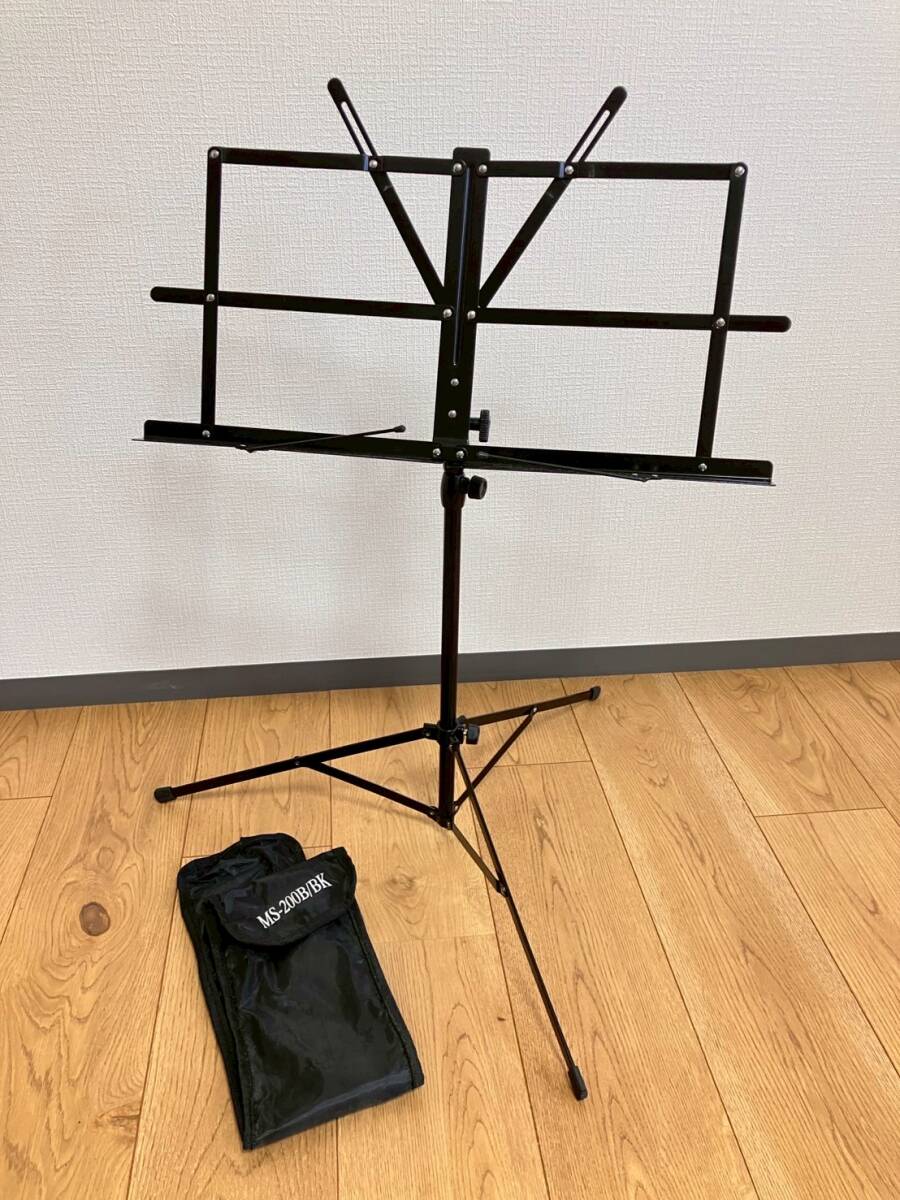 伸縮 譜面台 MS-200B BK折りたたみ式 楽譜スタンド 楽譜立て 軽量 折り畳み コンパクト収納 楽器 ケース付き拍卖