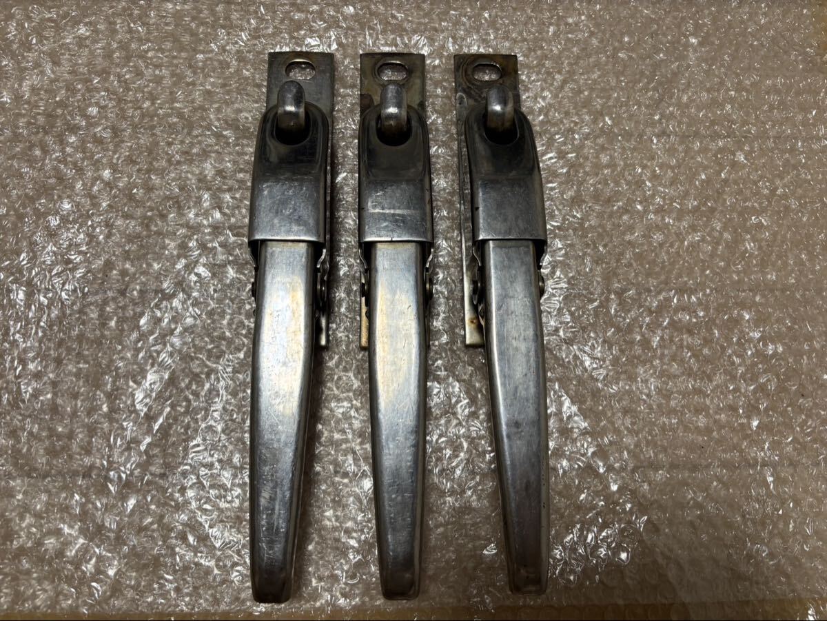 ★トラック エビ金ハンドル バネカン、エビカン ステンレス製 3点 土台付 荷台、箱 ボディー加工デコトラ  (シレ4)拍卖