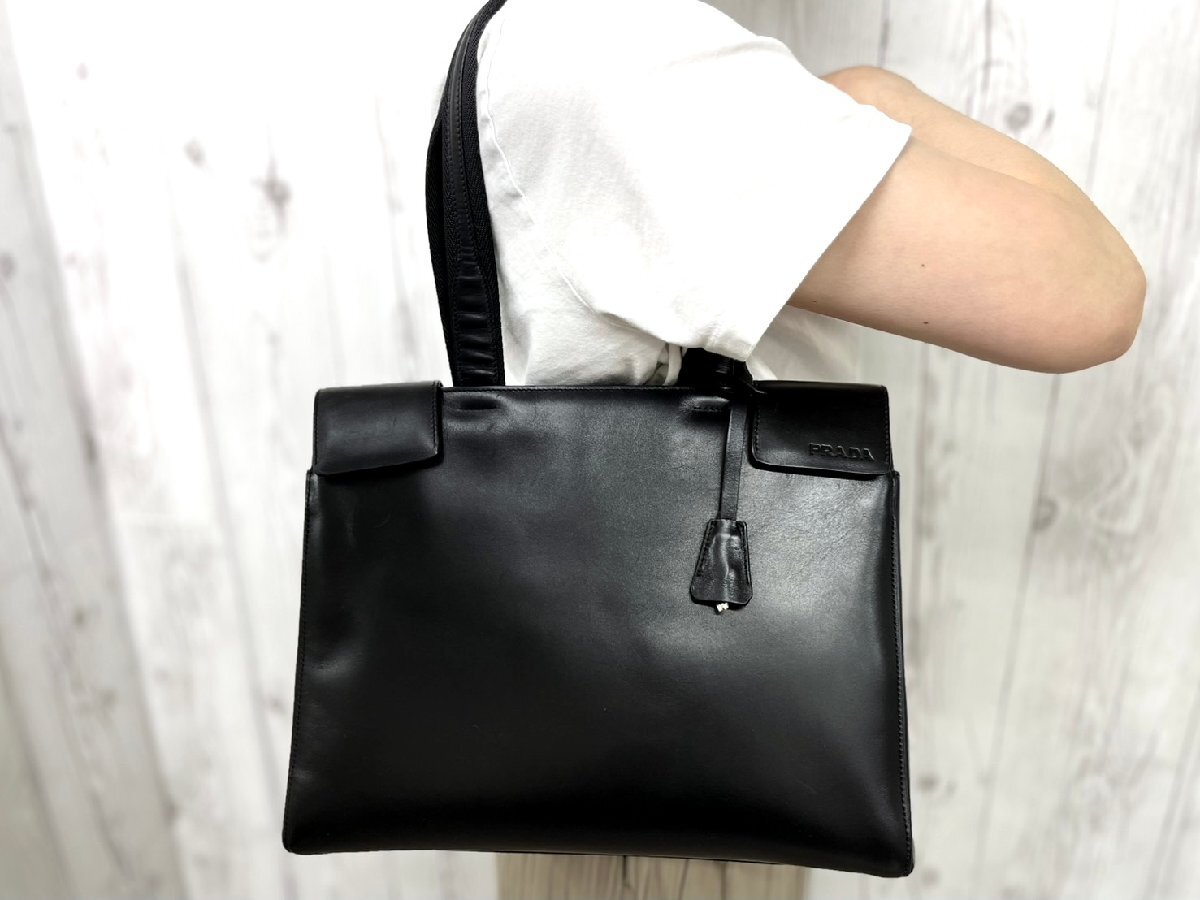 極美品 PRADA プラダ トートバッグ ハンドバッグ バッグ B9467 レザー 黒 88115Y拍卖
