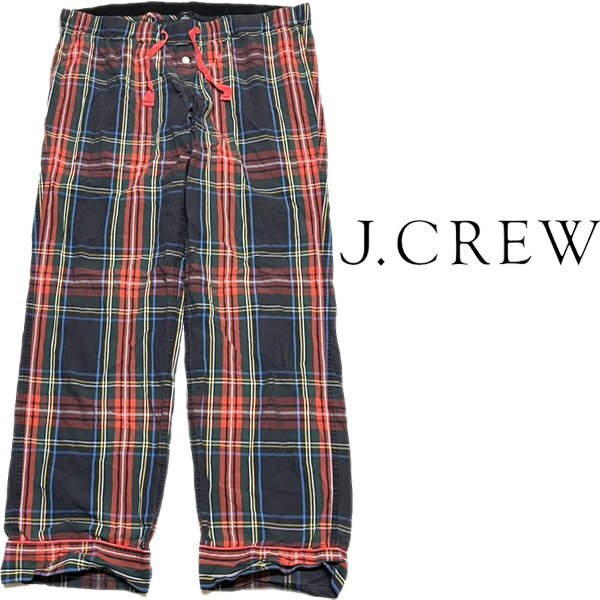 1点物◆ジェイクルーJ.CREW黒パジャマパンツ古着メンズMLレディースOKアメカジ90sストリート/イージーパンツ中古ブランド柄チェック349508拍卖