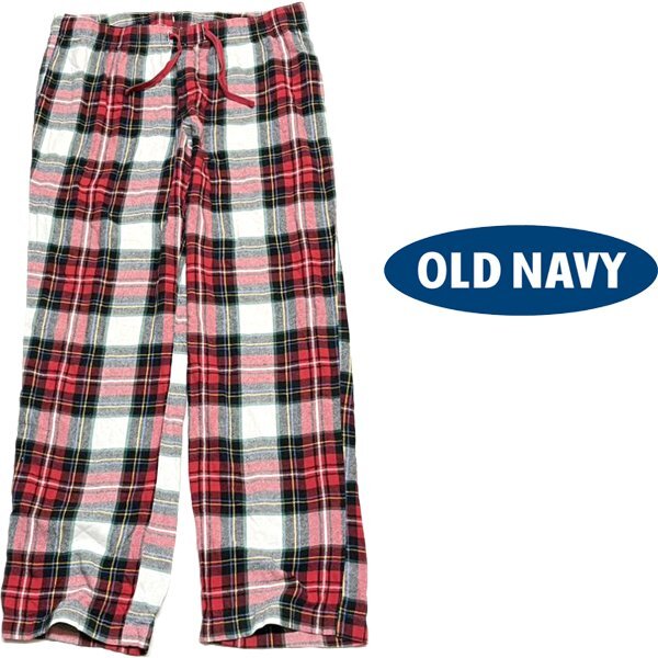 1点物◆GAP系オールドネイビー白赤パジャマパンツ古着メンズMLレディースOKアメカジ90sストリート/イージーパンツブランド/チェック349505拍卖