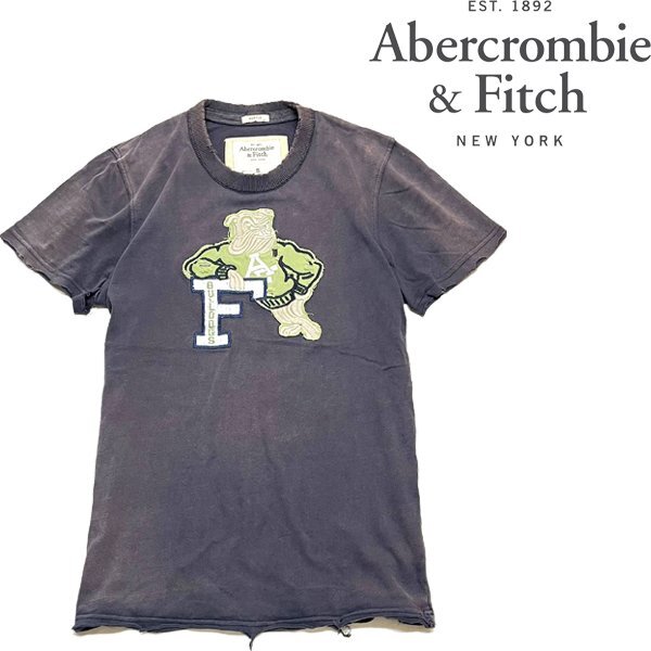 1点物◆アバクロA&F雰囲気系ボロの極み紺Tシャツ古着メンズSMレディースOKアメカジ90sストリート/スポーツポロシャツ中古ビンテージ349549拍卖