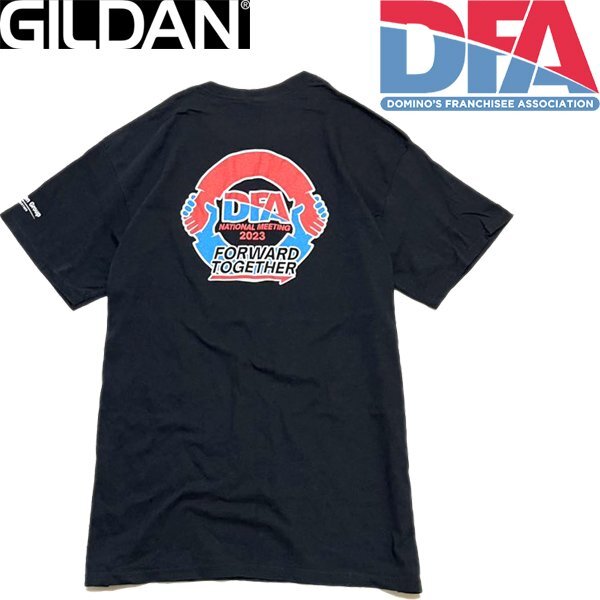1点物◆ドミノピザフランチャイズ協会DFA黒バックプリントTシャツ古着メンズレディースOKアメカジ90sストリートスポーツ中古ブランド349575拍卖