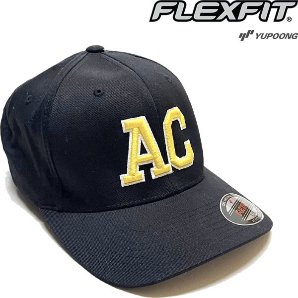 1点物◆フレックスフィットAC黒ベースボールキャップ帽子US古着メンズレディースOKアメカジブランド90sストリートスポーツアウトドア349671拍卖