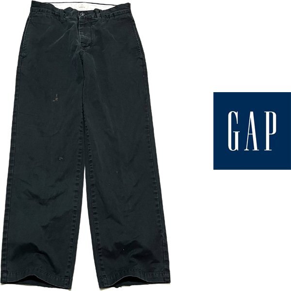 1点物◆ギャップGAPストレートパンツ黒チノパン古着メンズ31レディースOK90sストリート/スポーツワイドパンツ/スラックスUSブランド349756拍卖