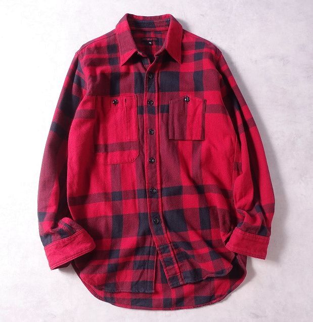 ENGINEERED GARMENTS エンジニアードガーメンツ チェック ネルシャツ 山ポケ エルボー コットン USA製 Big Plaid ネペンテス (XS) r-777拍卖