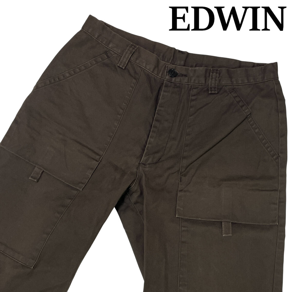 EDWIN エドウィン カーゴパンツ siz.XL (約81cm W32相当) コットンパンツ フラットポケット チノパンツ メンズ拍卖