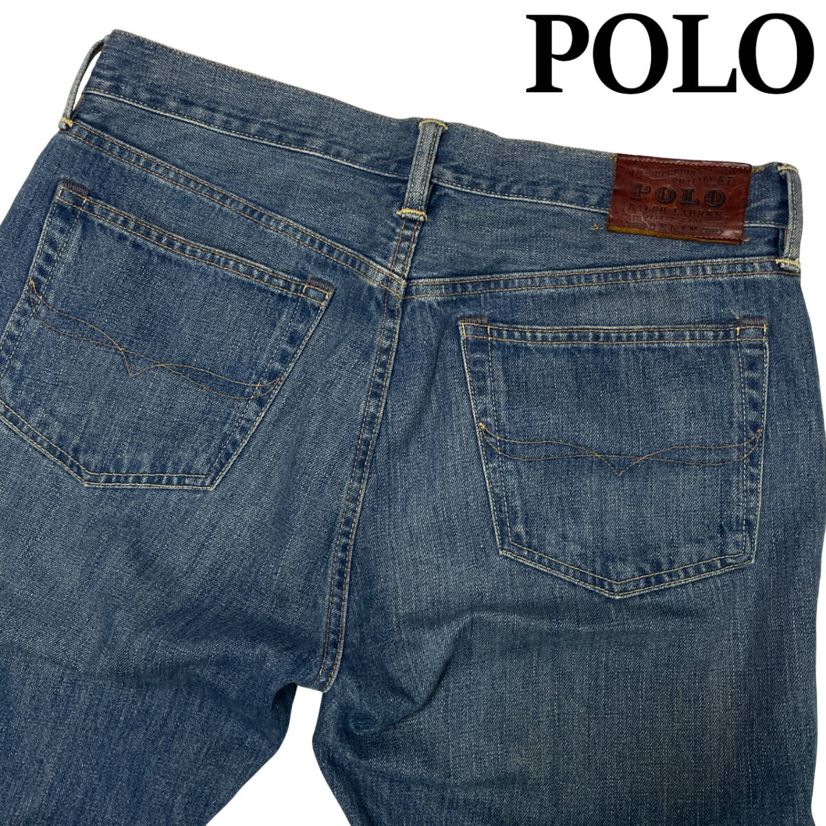POLO RALPH LAUREN 867 W33 (約92cm W36相当) 大きいサイズ ポロ ラルフローレン デニムパンツ ジーンズ メキシコ製 メンズ拍卖