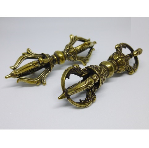 金剛杵 五鈷杵 ヴァジュラ 密教法具 お守り 風水 2個お得セット拍卖