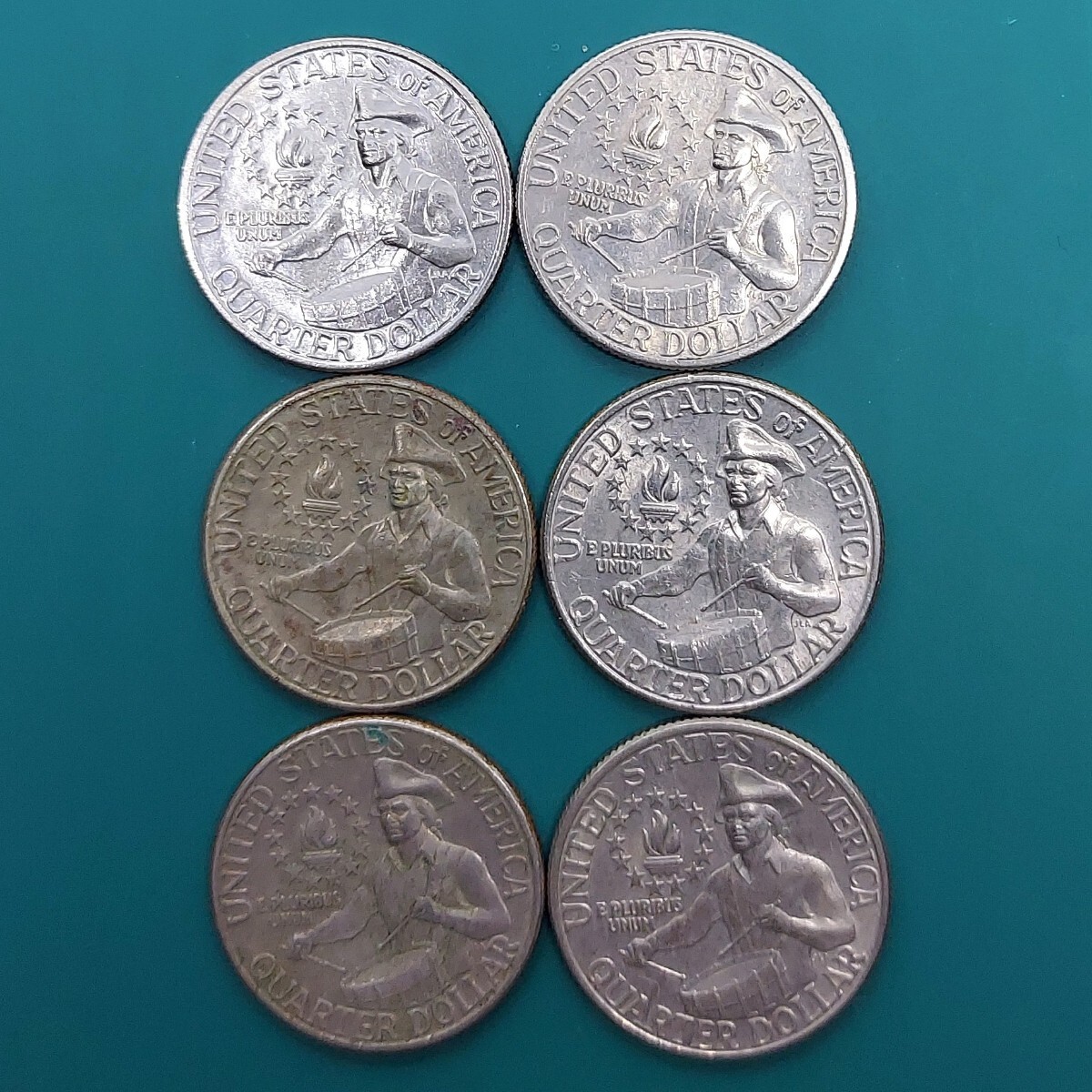 アメリカ 25セント硬貨 おまとめ6点 建国記念硬貨 ドラムボーイ 米国クォーターダラー 【L77】拍卖
