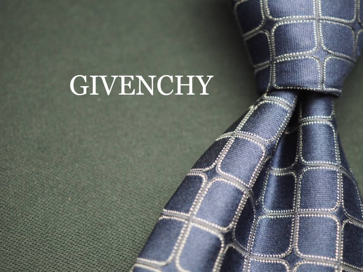 美品【GIVENCHY ジバンシイ】 F1371 ネイビー SILK ブランド ネクタイ 古着 良品拍卖
