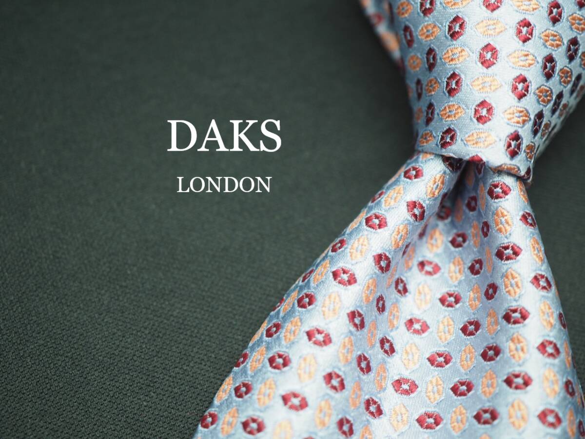 美品【DAKS ダックス】 F1526 シルバー系 SILK ブランド ネクタイ 古着 良品拍卖