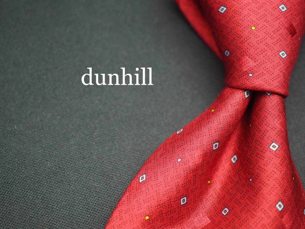 美品【dunhill ダンヒル】 F1713 赤系 SILK ブランド ネクタイ 古着 良品拍卖