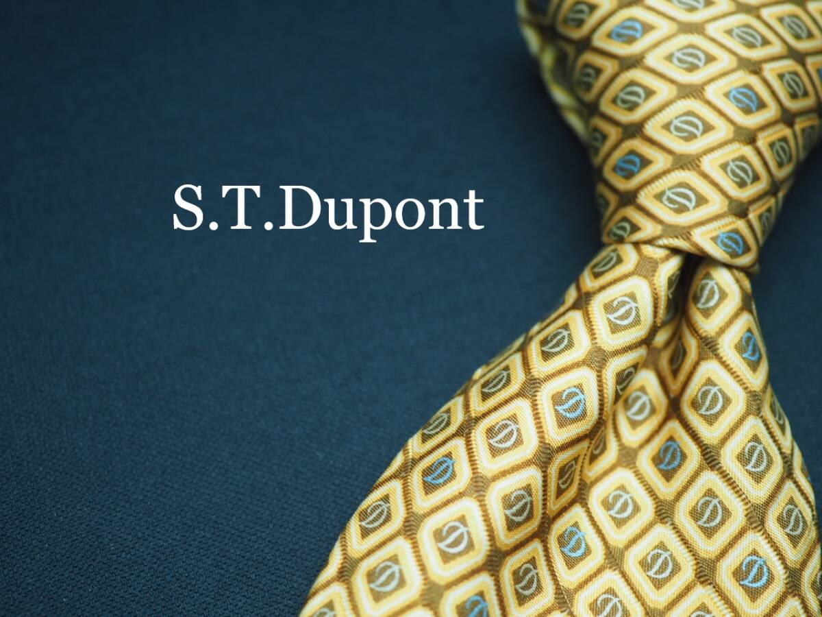 美品【S.T.Dupont デュポン】 F1749 ロゴ SILK ブランド ネクタイ 古着 良品拍卖