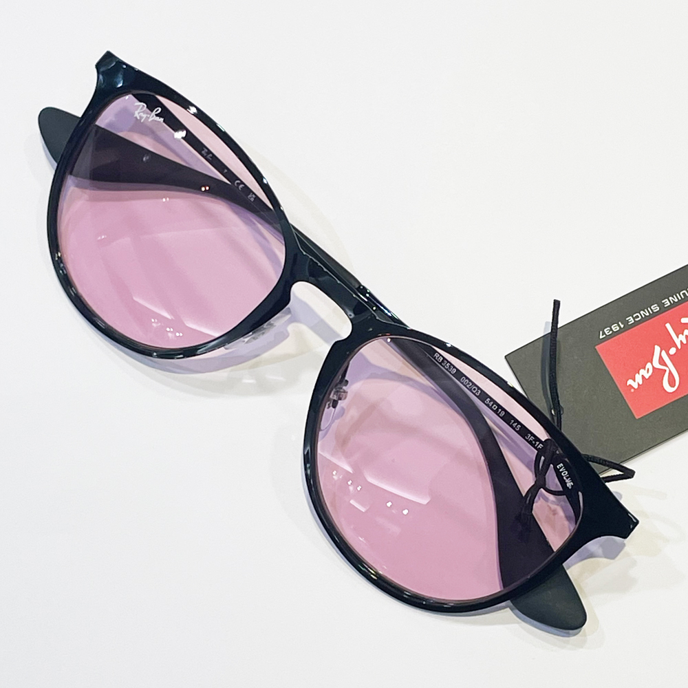 RayBan レイバン サングラス Erika metal エリカメタル 54□19 ブラック ピンク 調光レンズ RB3539 002/Q3 クロス付き 国内正規品拍卖