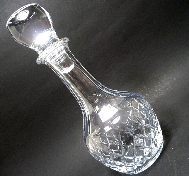 (☆BM)ガラス デキャンタ ボトル(0222-①)高さ27.5㎝ 洋酒 ワイン 酒器 デカンタ ウィスキー ブランデー 保存 ウォーターピッチャー 拍卖