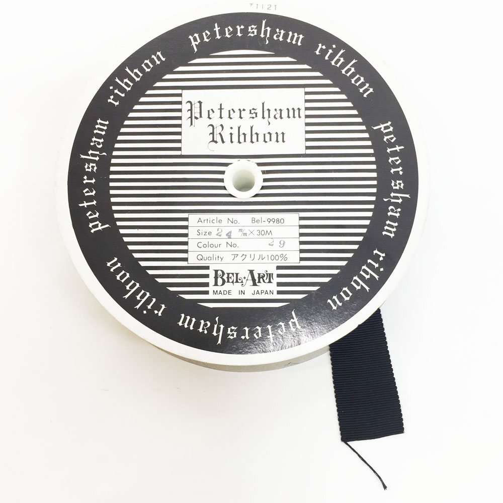 ◆ベルアート・オンダ BELART ペタシャムリボン グログランリボン ブラック BEL-9980 1巻 アクリル 24mm×30m リボンテープ 6CC/93493拍卖