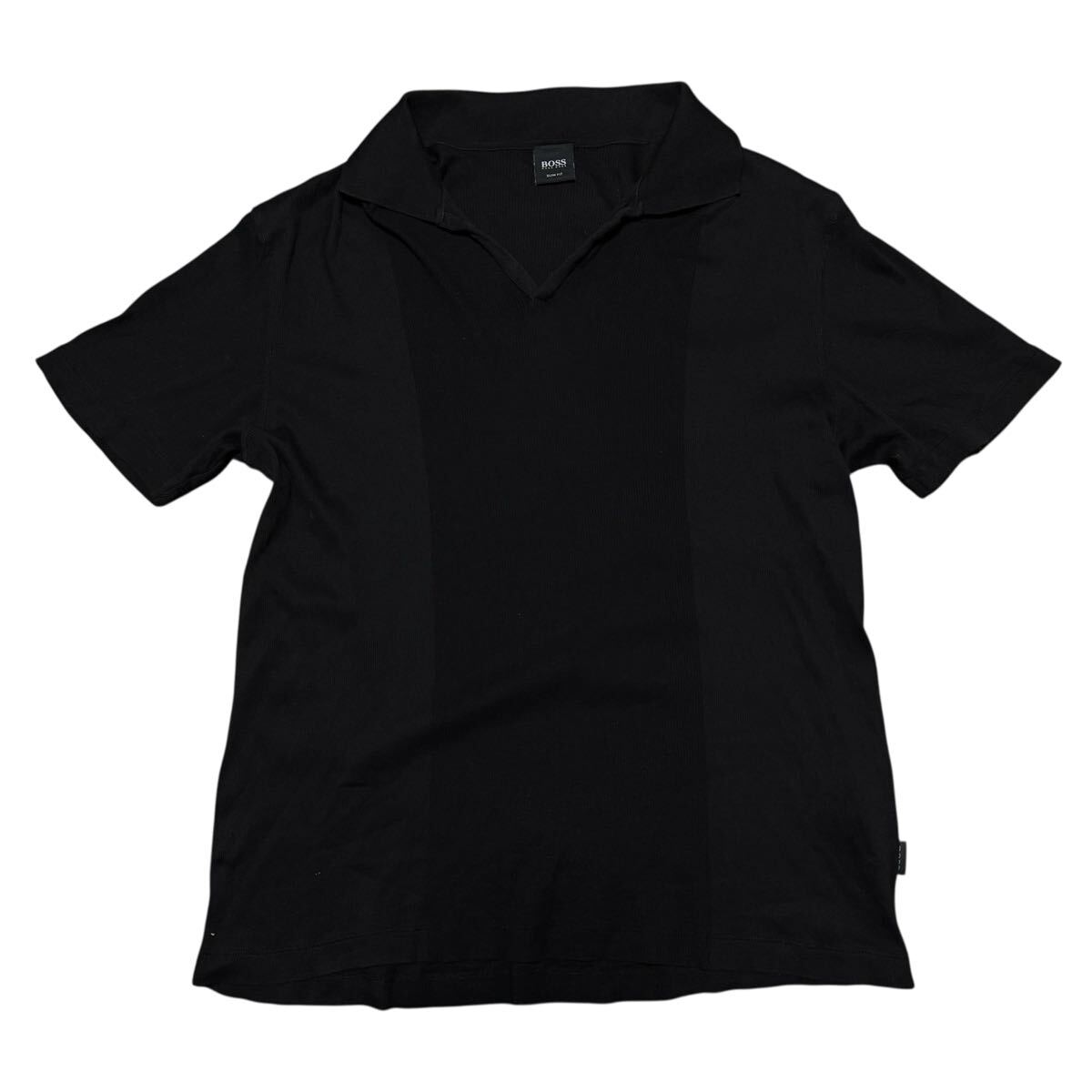 HUGO BOSS ヒューゴボス スキッパーポロシャツ 半袖 ブラック メンズ サイズM拍卖