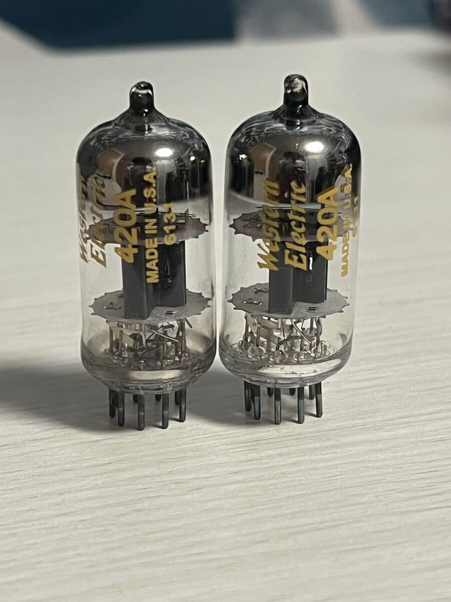 420A WE WESTERN ELECTRIC 2本セット 劣化あり ジャンク 同一ロット TV-7にて全数試験済 真空管①拍卖