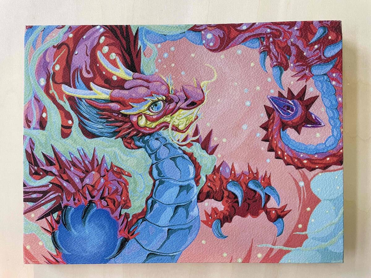☆現代水墨画家 絵師白道 ☆「Pinky Dragon BIG」大判御朱印帳 龍 絵画 ART 直筆白道札付き!! ソフトビニールカバー付き!!拍卖