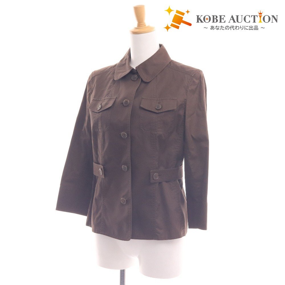 ■ バーバリー ロンドン シャツジャケット 7分袖 アウター トップス ベルト レディース 40 ブラウン拍卖