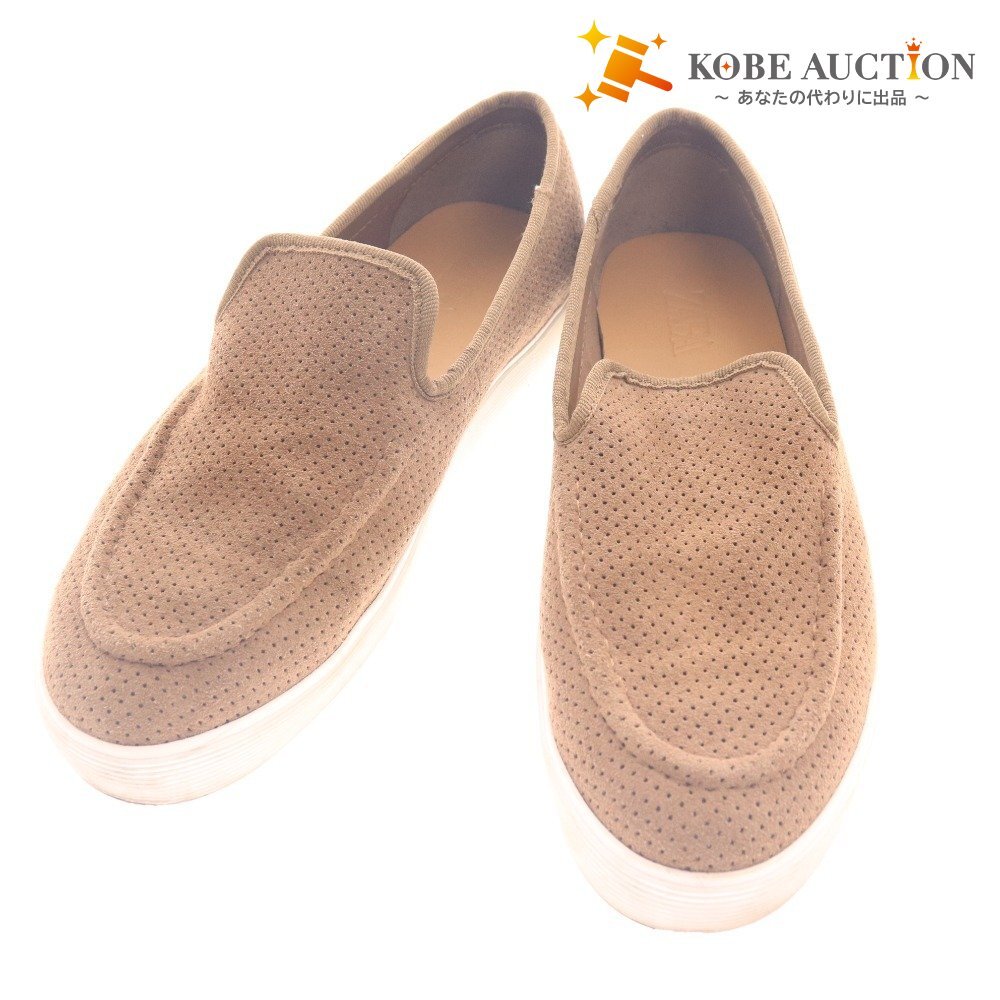 ■ ZARA ザラ スニーカー シューズ 2650/920/102 640 スリッポン 靴 メンズ 40 25.0cm相当 ライトブラウン拍卖