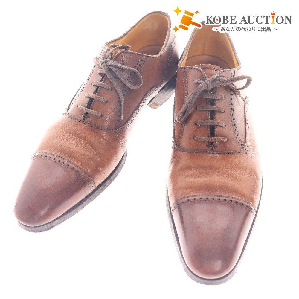 ■ Soffice&Solid ソフィスアンドソリッド ドレスシューズ S 501 レザー 革靴 ストレートチップ 日本製 メンズ 7 1/2 25.5cm相当 ブラウン拍卖