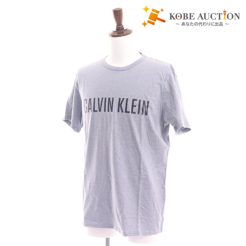 ■ カルバンクライン Tシャツ 半袖 トップス 丸首 ロゴ メンズ レディース M グレー タグ付き 新品 未使用拍卖
