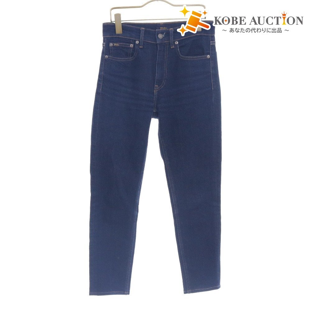 ■ ポロ ラルフローレン デニムパンツ ジーパン ボトムス ストレート レディース 26R ネイビー系拍卖
