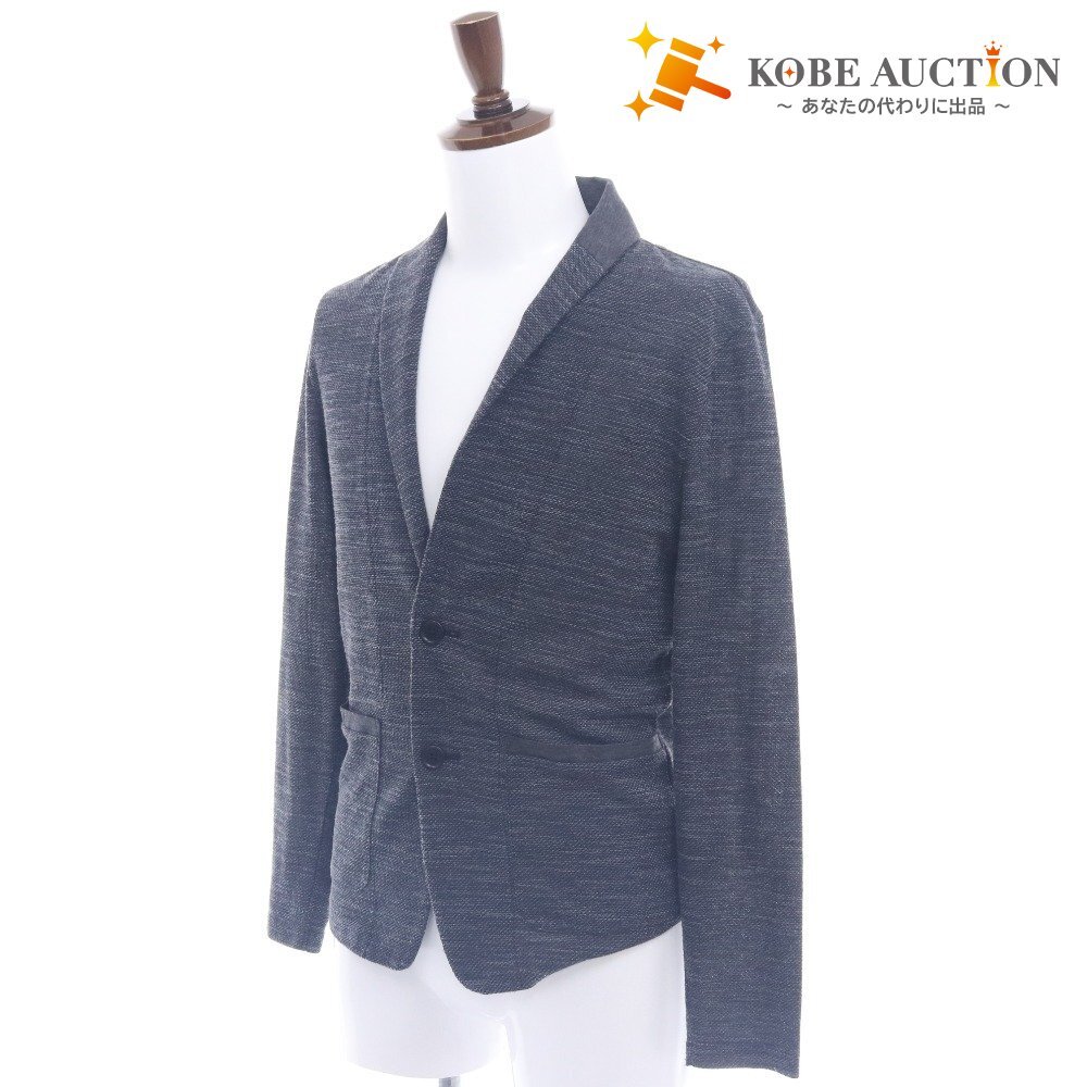 ■ ジョゼフオム カーディガン ジャケット 長袖 アウター 無地 ボタン ポケット メンズ 46 ブラック グレー系拍卖
