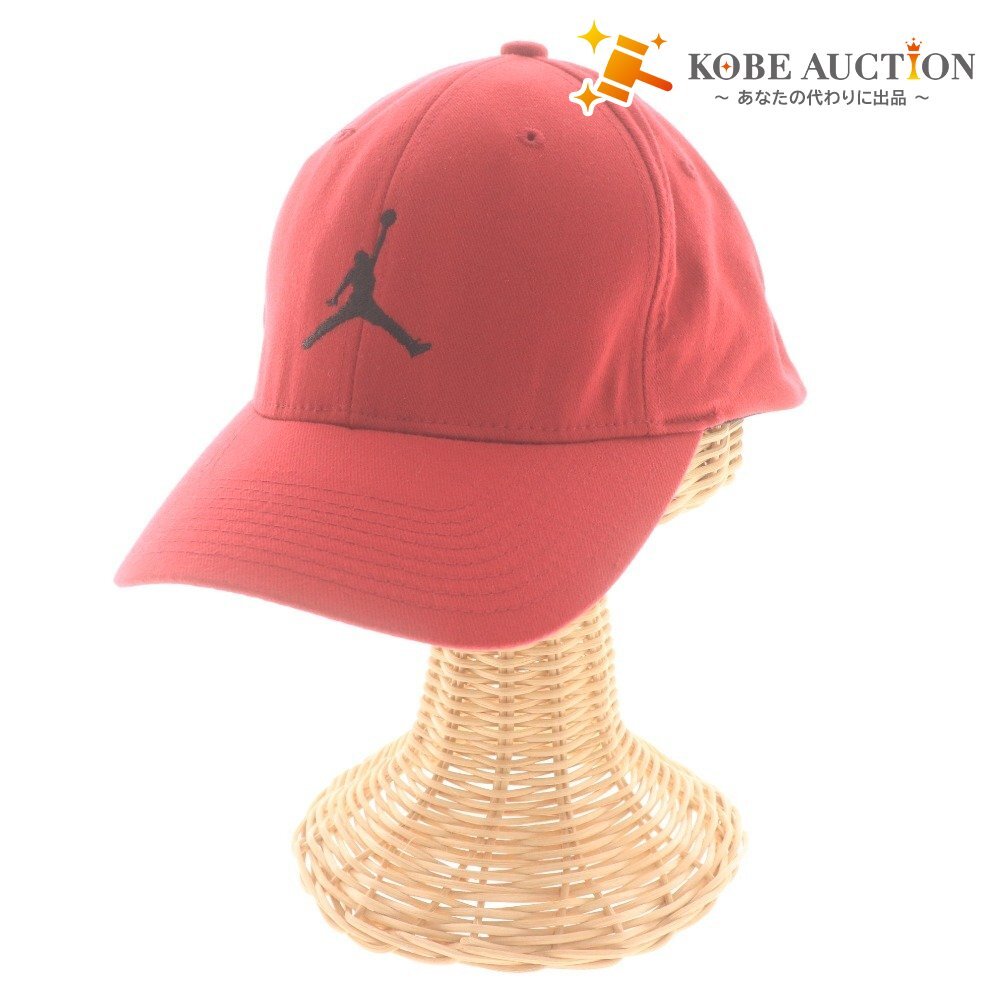 ■ NIKE AIR JORDAN ナイキ エアジョーダン キャップ FLAXFIT 帽子 ジャンプマン ロゴ メンズ M レッド拍卖