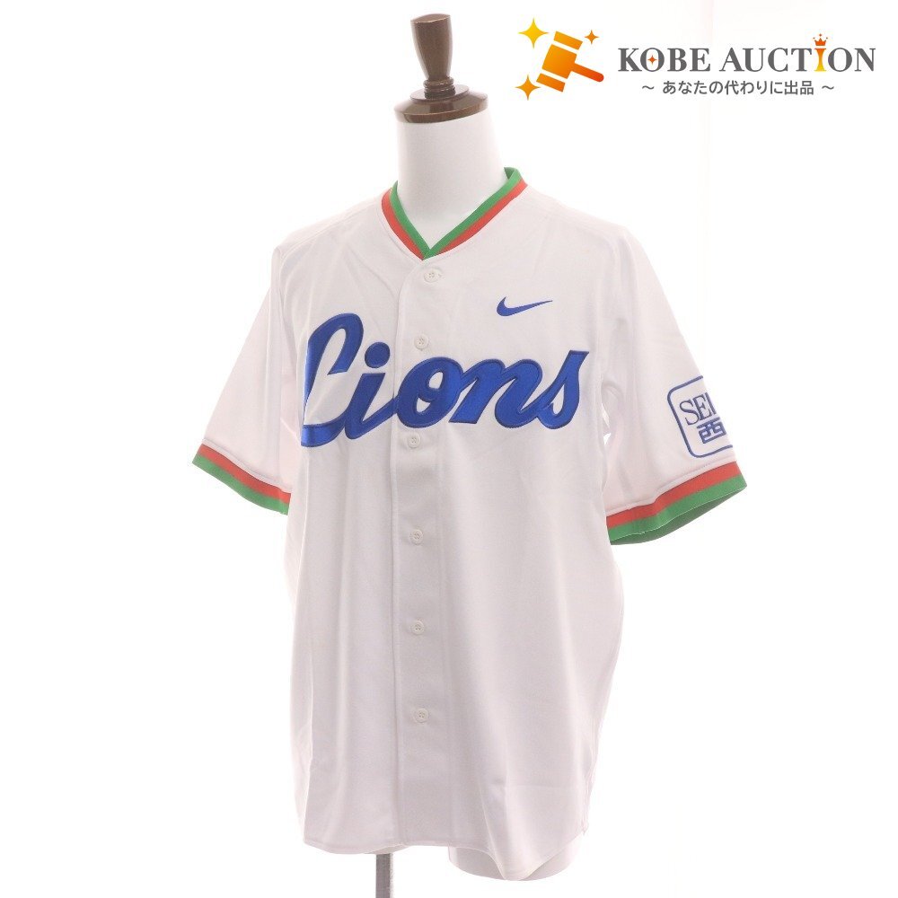 ■ ナイキ 埼玉西武ライオンズ Tシャツ 370521 A04 復刻 ユニフォーム 半袖 トップス アウター ロゴ プリント メンズ L ホワイト拍卖