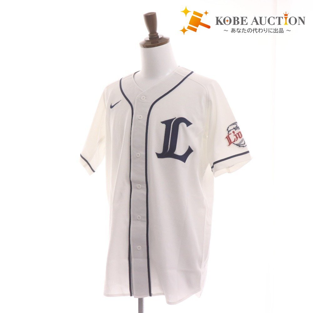 ■ NPB ナイキ 埼玉西武ライオンズ 渡辺久信監督 ユニフォーム 2009-2013 半袖 Tシャツ トップス アウター NPBロゴ メンズ L ホワイト拍卖