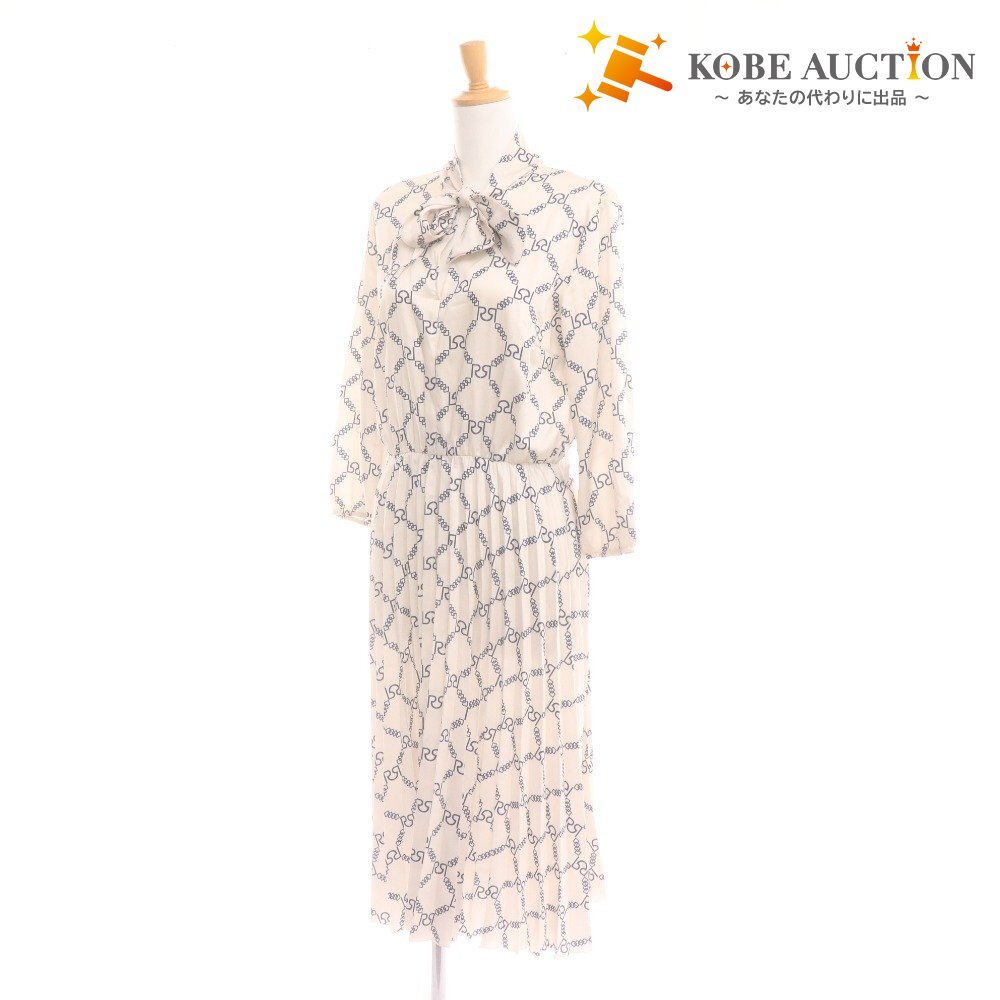 ■ RINASCIMENTO リナシメント ワンピース ロング丈 七分袖 トップス ボトムス 総柄 レディース M アイボリー系拍卖