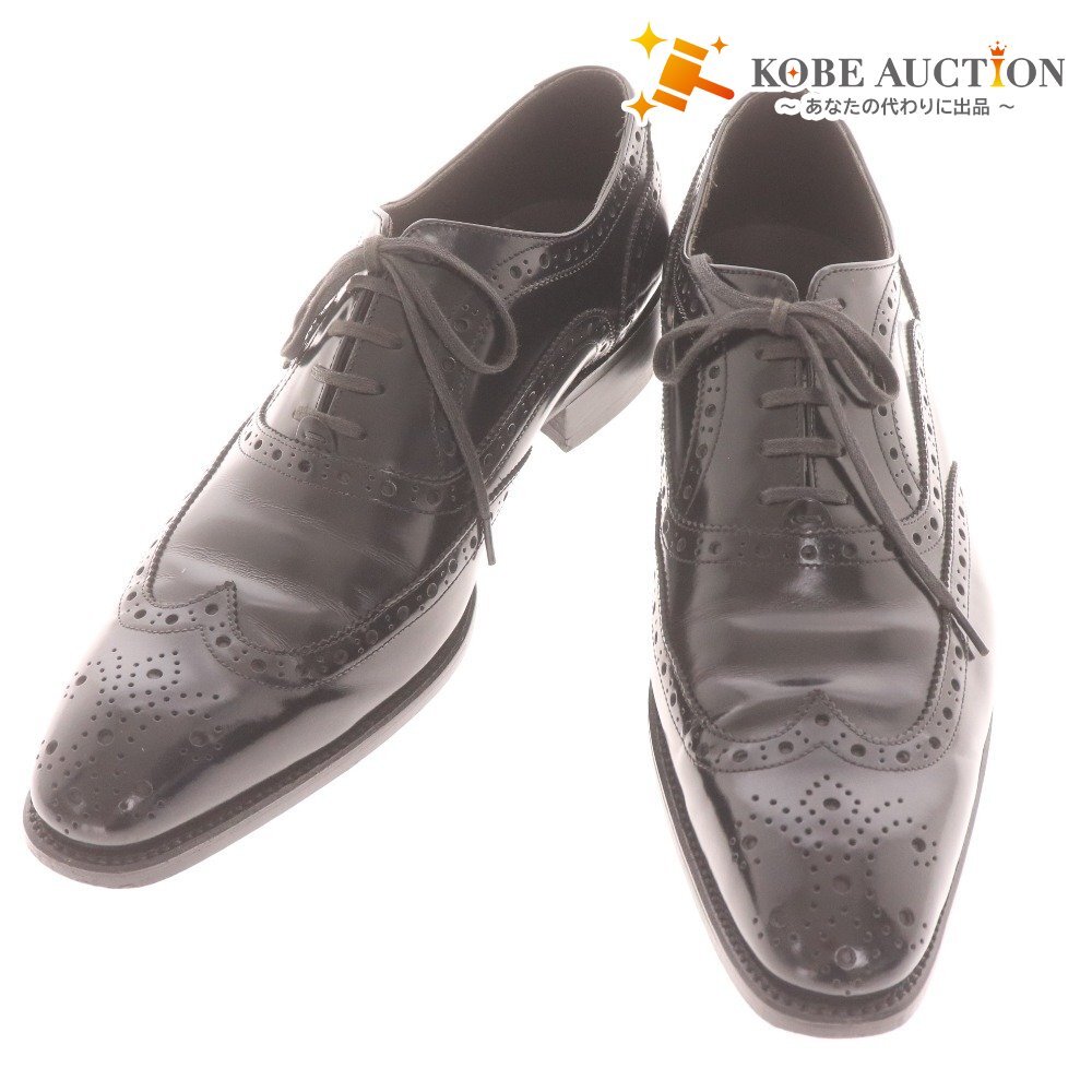 ■ タケオキクチ ドレスシューズ 070-01337 オックスフォード ウィングチップ 革靴 メンズ 06 (26.5~27.0相当) ブラック拍卖