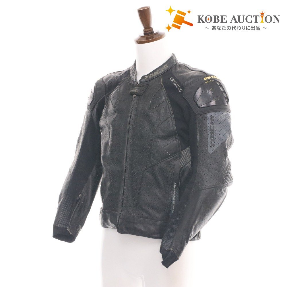 ■ RSタイチ ベンテッド レザー ジャケット RSJ825 長袖 アウター 革ジャン パット チャック メンズ M ブラック拍卖