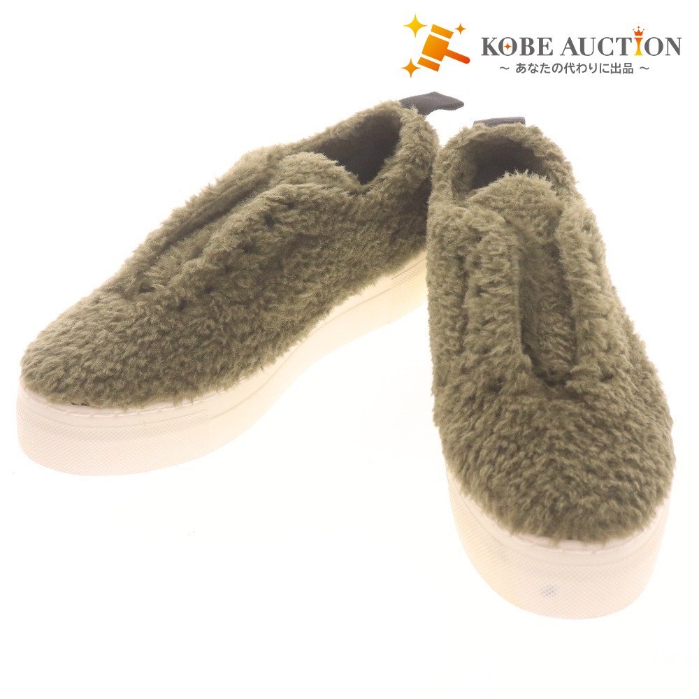 ■ O'HOVE DE MUSEE オーブデミュゼ ローカットスニーカー 靴 シューズ レディース 22.5 カーキ拍卖