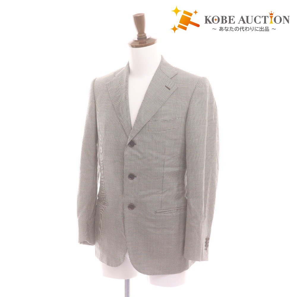 ■ イザイア テーラードジャケット 千鳥格子 メンズ 44 (S相当)ブラック系拍卖