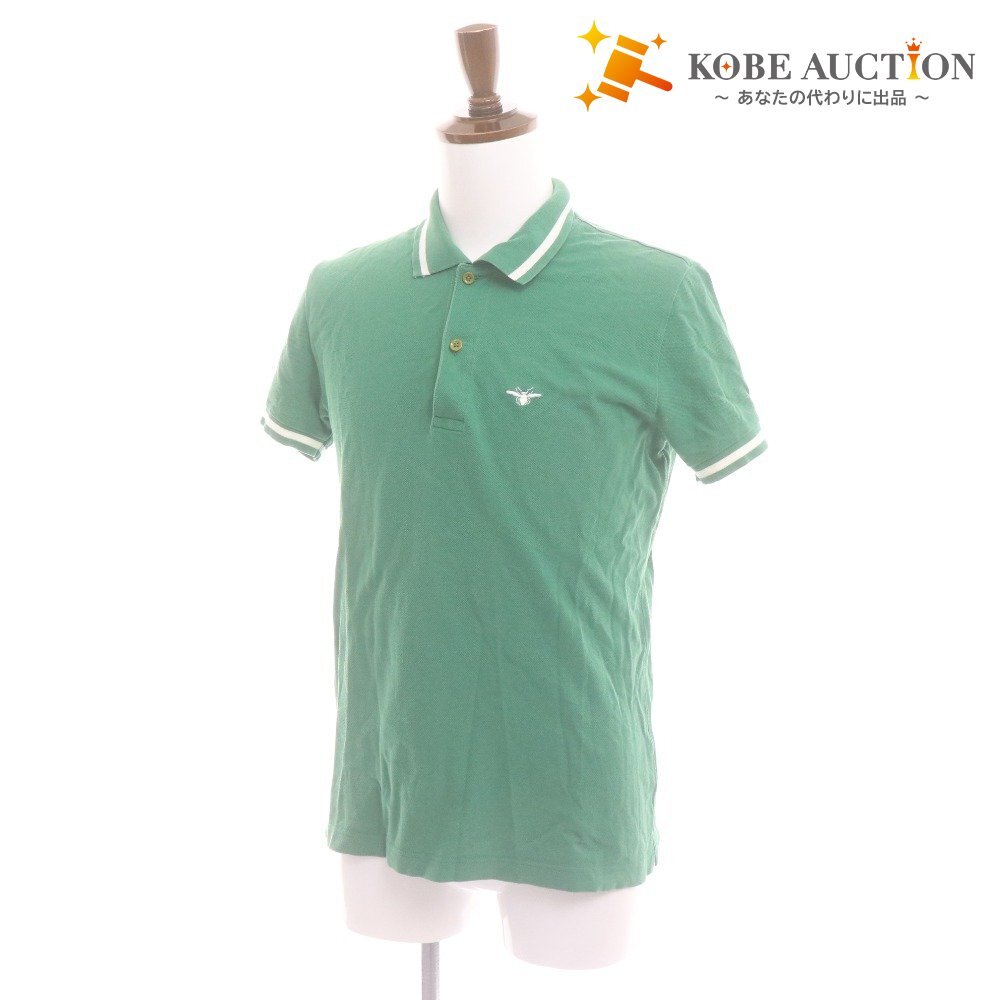 ■ ディオール オム ポロシャツ 半袖 トップス ワンポイント Bee刺繍 メンズ S 46 (S相当)グリーン拍卖