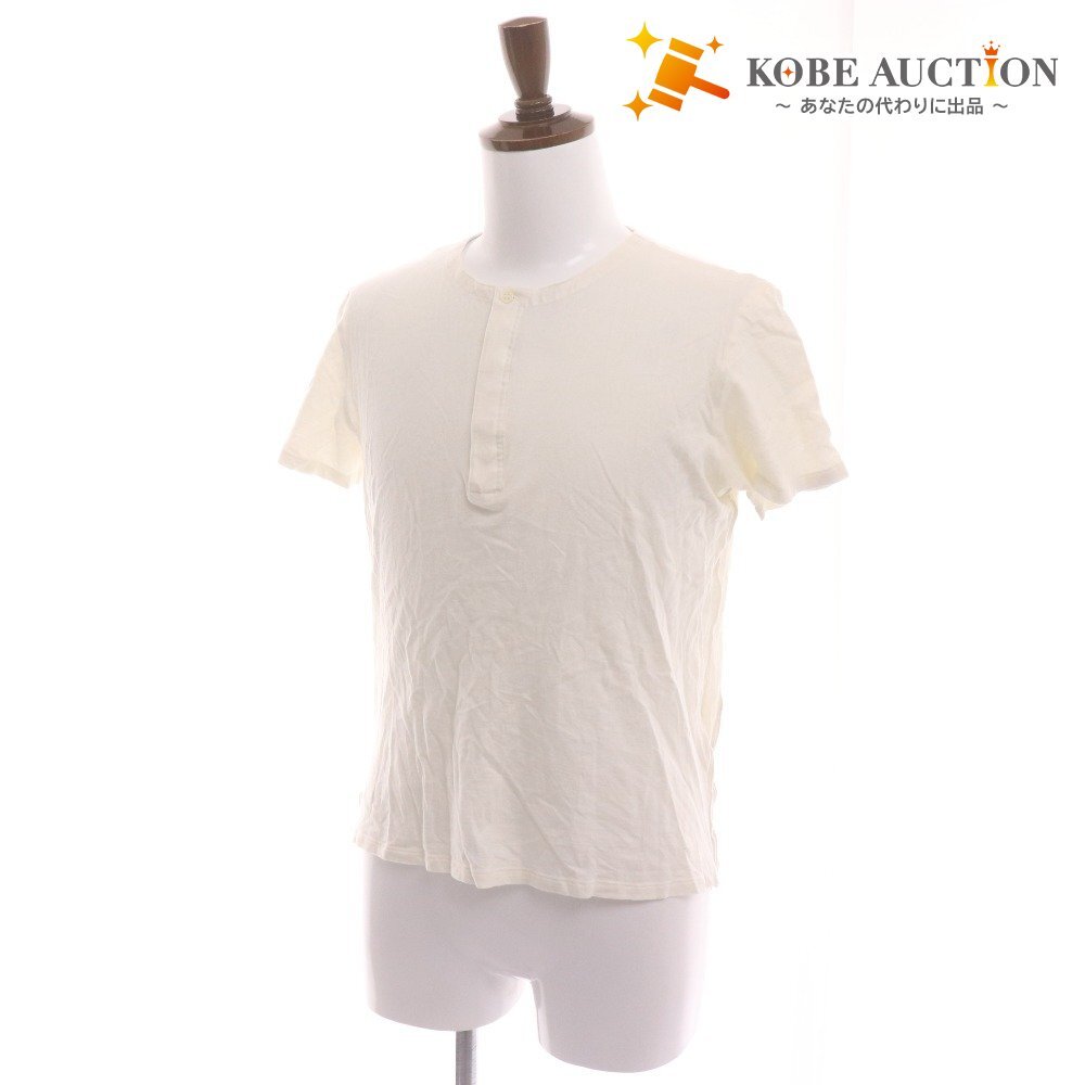 ■ イブ サンローラン カットソー Tシャツ 半袖 トップス バックデザイン クルーネック メンズ M ホワイト拍卖
