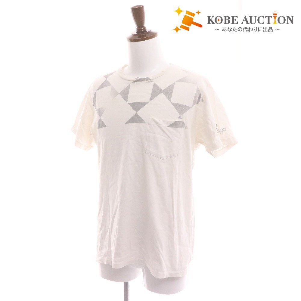 ■ エンジニアドガーメンツ Tシャツ カットソー 半袖 トップス 胸ポケット メンズ M ホワイトグレー拍卖
