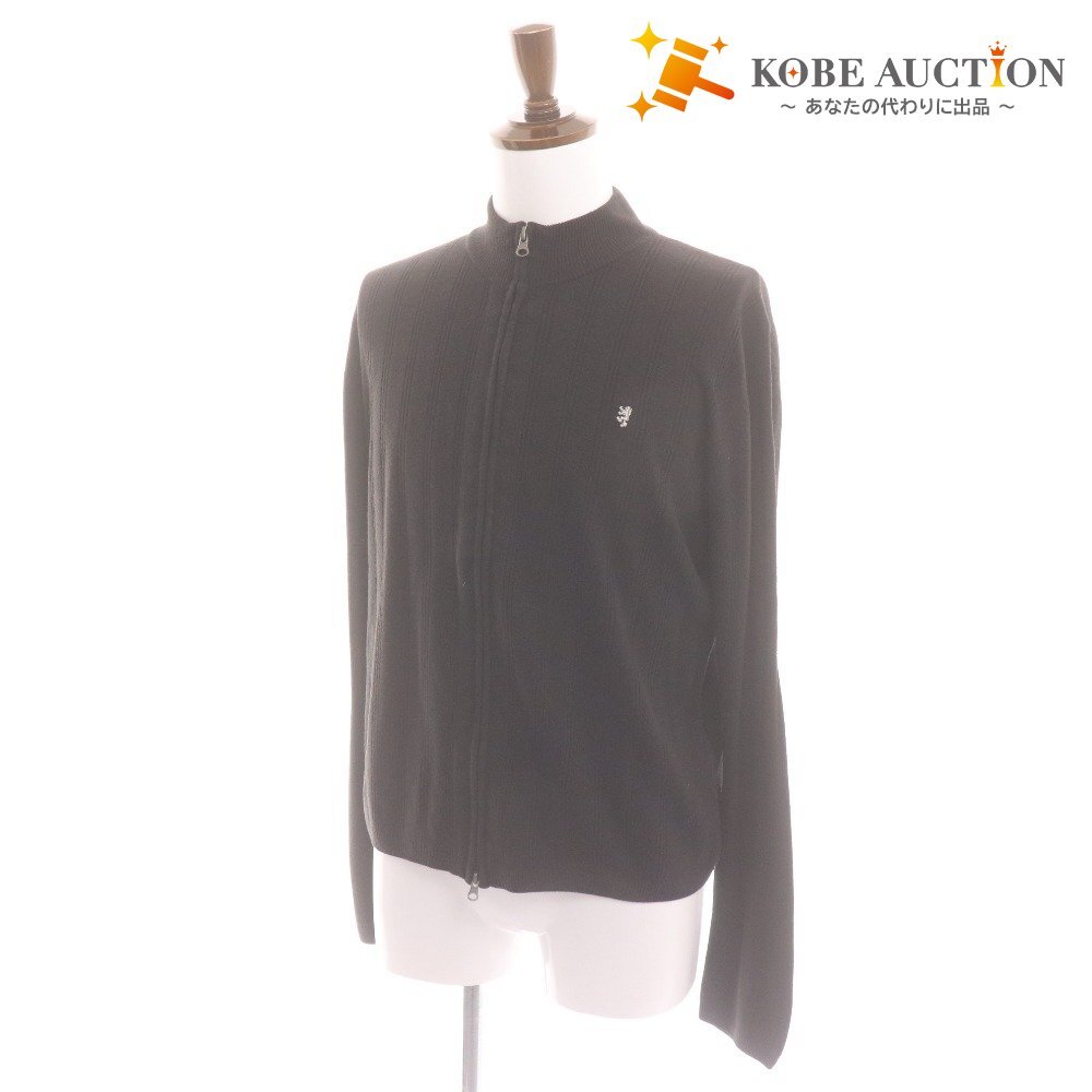 ■ プリングル セーター トップス ジップアップ シンプル ピンバッジ メンズ M ブラック拍卖