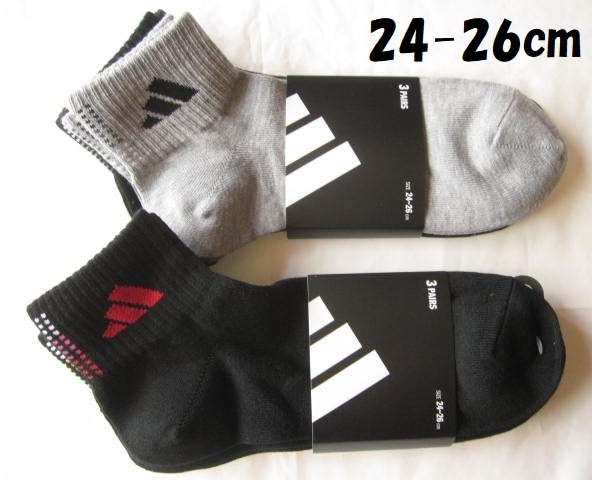 *送料無料*新品*24-26㎝*アディダス*ソックス3足×2*①*adidas*拍卖