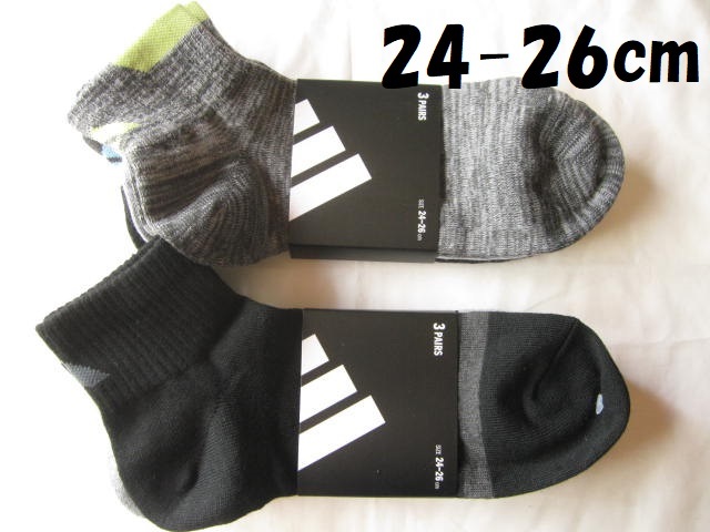 *送料無料*新品*24-26㎝*アディダス*ソックス3足×2*③*adidas*拍卖