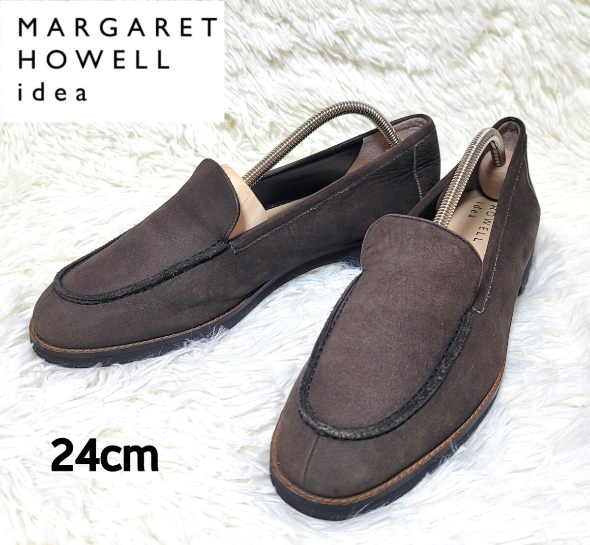 【美品】マーガレットハウエル アイデア スエード ローファー 24cm 拍卖