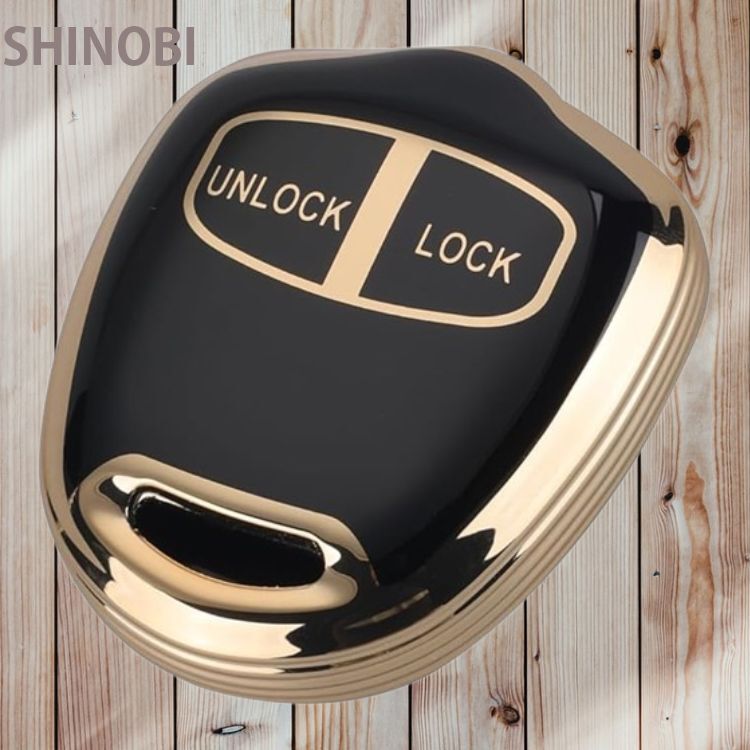 三菱用2ボタンキーレス キーケース ekワゴン ekカスタム オッティ コルト トライトン パジェロミニ ランサー トッポ アウトランダー 金黒拍卖